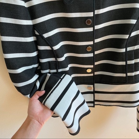 W by Worth Striped Collared Button Down Jacket Size 12 - Picture 5 of 9